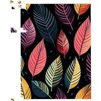 Warren Reed - Designer Colourful Leaves Pattern Jigsaw Puzzle in Pink | Size: 500 Piece