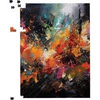 Warren Reed - Designer A Vibrant Abstract Painting Jigsaw Puzzle in Orange | Size: 500 Piece