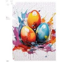Warren Reed - Designer Watercolour Splashart Easter Eggs Jigsaw Puzzle | Size: 1000 Pieces