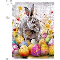 Warren Reed - Designer Splashart Easter Bunny & Eggs Jigsaw Puzzle | Size: 1000 Pieces