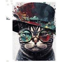 Warren Reed - Designer American Shorthair Cat Splashart Jigsaw Puzzle | Size: 500 Piece