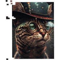 Warren Reed - Designer Bengal Cat Face Glasses Splashart Jigsaw Puzzle | Size: 500 Piece