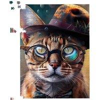 Warren Reed - Designer Bengal Cat Face With Splashart Jigsaw Puzzle | Size: 1000 Pieces