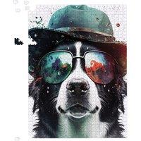 Warren Reed - Designer Border Collie Dog Face Splashart Jigsaw Puzzle | Size: 1000 Pieces