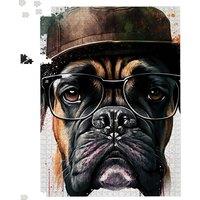 Warren Reed - Designer Boxer Dog With Glasses Splashart Jigsaw Puzzle | Size: 500 Piece