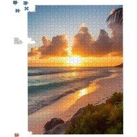 Warren Reed - Designer Sunrise On The Beach Jigsaw Puzzle | Size: 500 Piece