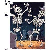 Warren Reed - Designer Skeletons Dancing Jigsaw Puzzle in Black | Size: 500 Piece