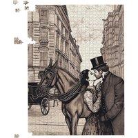 Warren Reed - Designer Victorian Lovers On A London Street Jigsaw Puzzle in Black | Size: 1000 Pieces