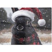 Warren Reed - Designer Christmas Black Rabbit Glass Chopping Board