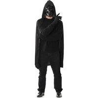 I Love Fancy Dress Squid Guard Front Man Outfit - Hooded Cape, Mask & Gloves in Black