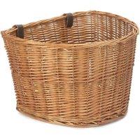 Red Hamper Wicker Bicycle Basket in Brown