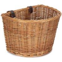 Red Hamper Wicker Small Bicycle Basket in Brown