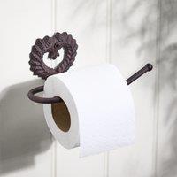 Dibor Antique Brown Cast Iron Heart Toilet Roll Holder