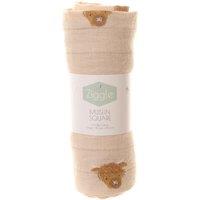 Ziggle Cotton Muslin Square - Neutral Highland Cow in Beige