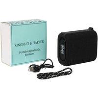 Kingsley & Harper Waterproof Portable Bluetooth Speaker with TF Card, Hands-Free Mic & 1200mAh Battery in Black