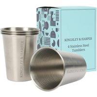 Kingsley & Harper Premium Stainless Steel Tumblers - Durable 304 Food-Grade Drinkware in Silver