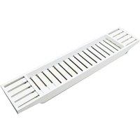 Almineez Bamboo Bath Caddy Tray Table Bathroom Shelf Organiser Storage White