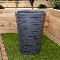 Samuel Alexander 66cm Tall Round Trojan Garden Plant Pot Planter in Grey