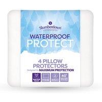 Slumberdown 4 Pack Waterproof Protect Pillow Protector in White
