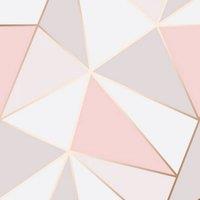 Fine Dcor Apex Geometric Wallpaper in Rose Gold