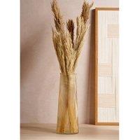 Hestia Tapered Ribbed Glass Vase - Amber