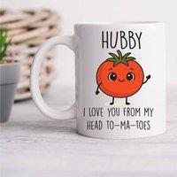 60 SECOND MAKEOVER Hubby I Love You from My Head To-Ma-Toes Cute Tomato Theme Mug in White