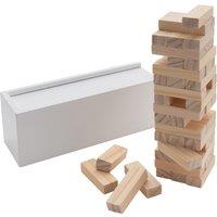XD Design Deluxe Tumbling Wood Tower Stacking Blocks Set in White