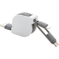 XD Design 3 in 1 Retractable Connector Cable in Grey