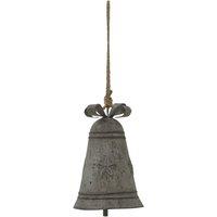 Hill Interiors Rustic Bell Christmas Hanging Dration in Silver