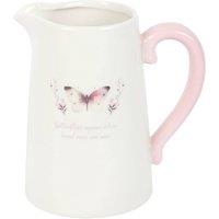 Something Different Butterfly Flower Jug in White