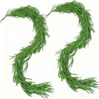 Leaper Pack of 1 9FT Real Touch Norfolk Pine Garland in Green