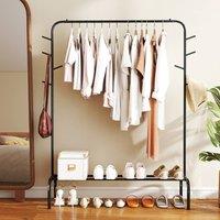 Costway Heavy Duty Clothes Rack Metal Garment Wardrobe Rack in Black