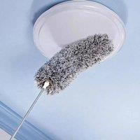SPETLEK 280cm Feather Duster Telescopic Magic Dust Brush Long Reach Handle in Silver