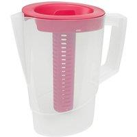 EONLION 2.2L Plastic Slim Fridge Water Juice Jug Dispenser in Dark Pink