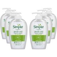 Simple Kind to Skin Gentle Care 'Hand wash' with Mint Oil 250ml, 6 Pack in White