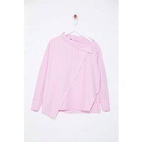 WOVCOR Women's Striped Woven Shirt with Collar Detail in Pink | Size: 14