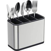 SPETLEK Kitchen Cutlery Organizer with Drainer for Spoons & Forks in Silver