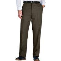 Chums Men's Smart Casual Formal Trousers With Hidden Elasticated Waist in Dark Olive | Size: 48S