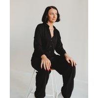 Turtledove London Women's Shana Black Collared Jumpsuit | Size: 14-18