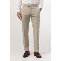 Antique Rogue Men's Putty Check Slim Fit Trouser in Beige | Size: 44R