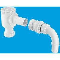 McAlpine R45E 1.5" Complete Screened Tank Overflow Connector - Extended in White