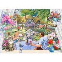 The House Of Puzzles Enjoying the Garden, BIG 500 Piece Jigsaw Puzzle