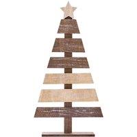 MidOcean Puinen Wooden Christmas Tree Dration in Cream
