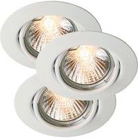 Nordlux Modern Indoor Downlight White Metal GU10 3 Pack - Mains Powered, IP23