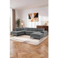 More4Homes Leon Fabric Pull Out Corner Sofa Bed in Grey