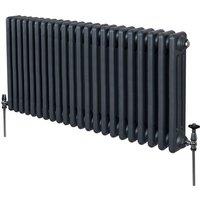 Monstershop Traditional 3 Column Radiator - 600 x 1012mm - Anthracite Grey