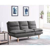 Home Detail Idris Fabric Sofa Bed With Pillow Topper Cushions & Chaise Feature & Wooden Legs in Grey