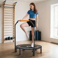 HOMCOM 40" Foldable Mini Fitness Trampoline w/ Foam Handle in Orange