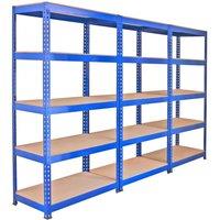 Monstershop 3 x Q-Rax Metal Racking Units 90 x 50 x 180cm Blue | Size: 90 x 50 x 180 cm