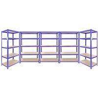 Monstershop 3 x Q-Rax Blue 120 x 50 x 180cm & 2 x Racking Blue 90 x 50 x 180cm | Size: 120 x 50 x 180 cm